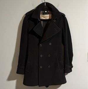 Burberry Brit Double Breasted Wool and Cashmere Coat